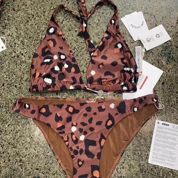 The upside leopard print two-piece bikini Sz L - Picture 1 of 7